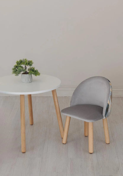 Furniture set: table without drawer and armchair Flora, 2-4 years old, 90-105 cm, Gray