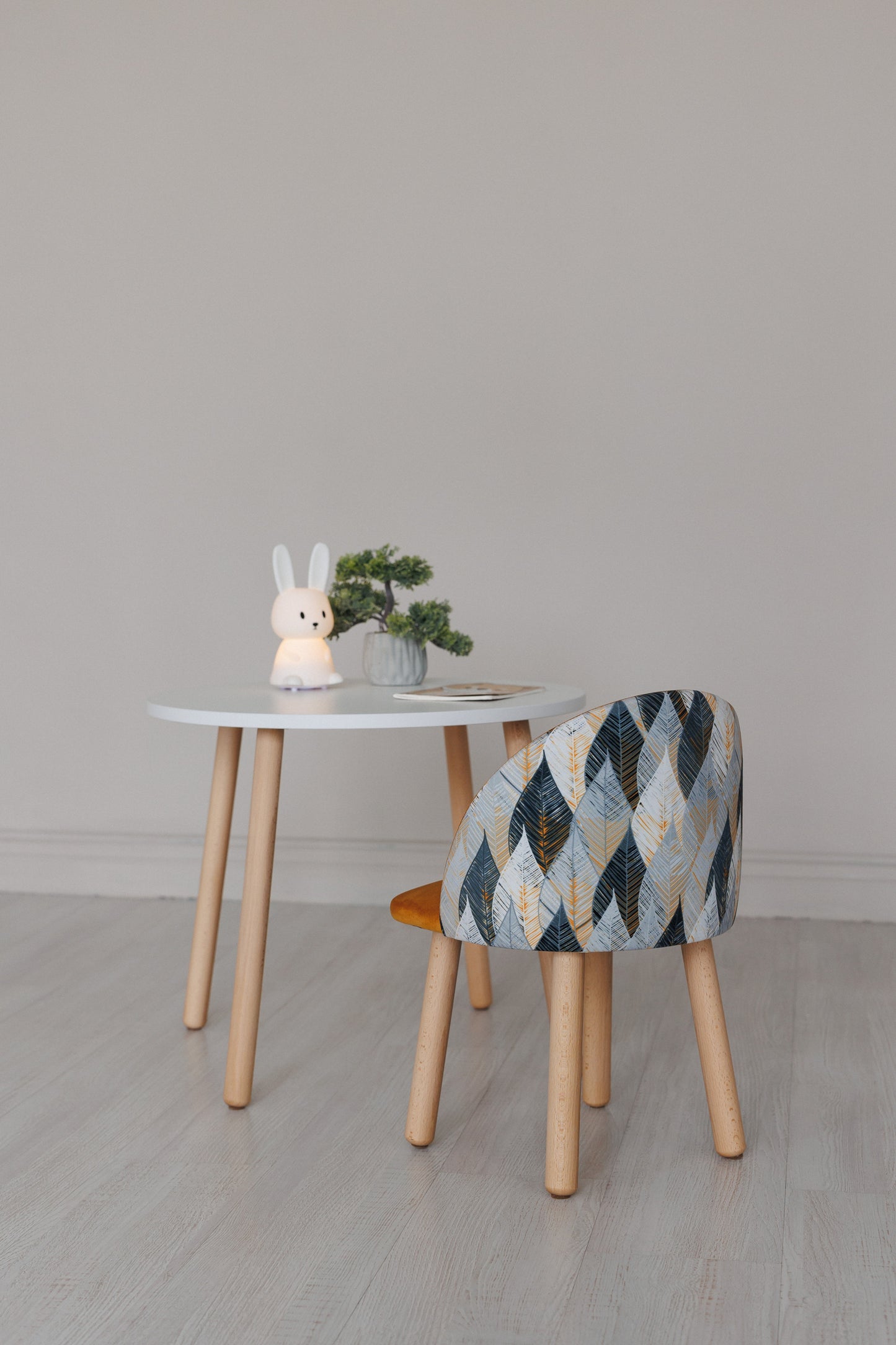 Furniture set: table without drawer and armchair Flora, 5-7 years old, 115-125 cm, Brown and red