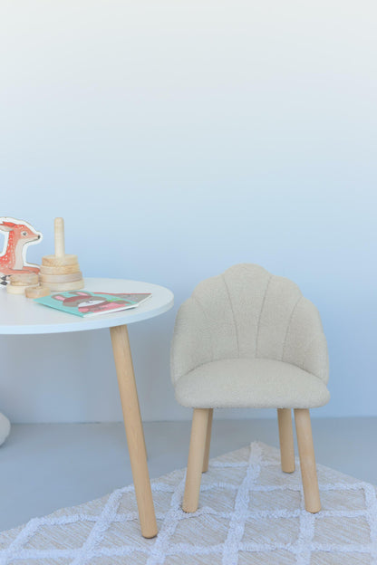 Furniture set: table without drawer and armchair Seashell, 5-7 years old, 115-125 cm, Bukle Beige Light