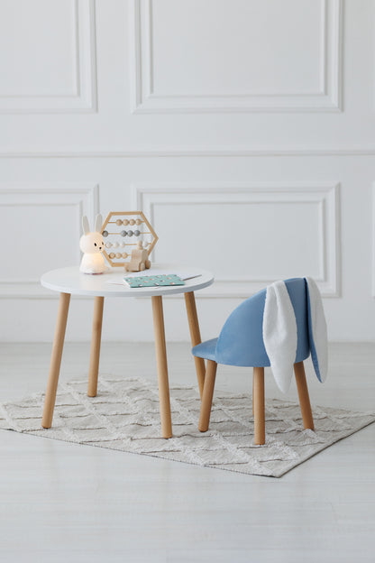 Furniture set: table without drawer and armchair Bunny, 5-7 years old, 115-125 cm, Cyan