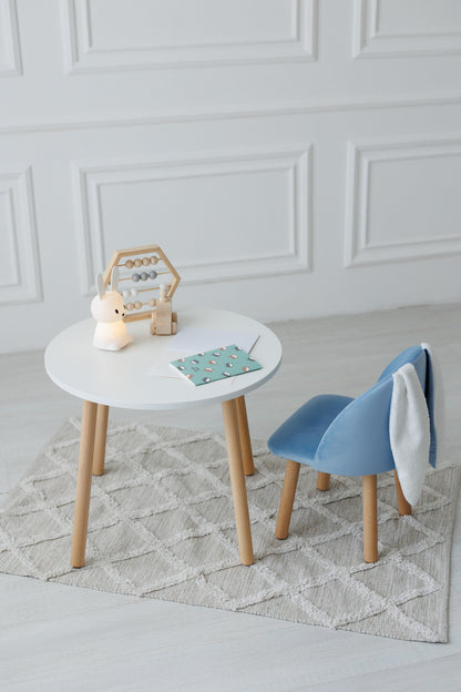 Furniture set: table without drawer and armchair Bunny, 5-7 years old, 115-125 cm, Cyan