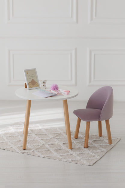 Furniture set: table without drawer and armchair, 2-4 years old, 90-105 cm, Lilac