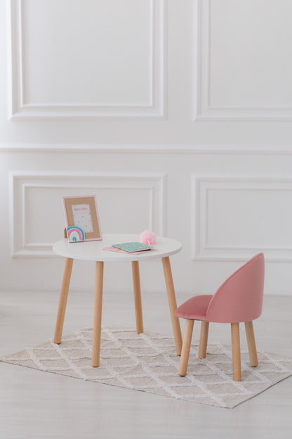 Furniture set: table without drawer and armchair, 2-4 years old, 90-105 cm, Pink