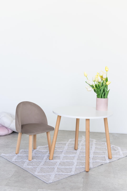 Furniture set: table without drawer and armchair, 3-5 years old, 105-115 cm, Cappuccino