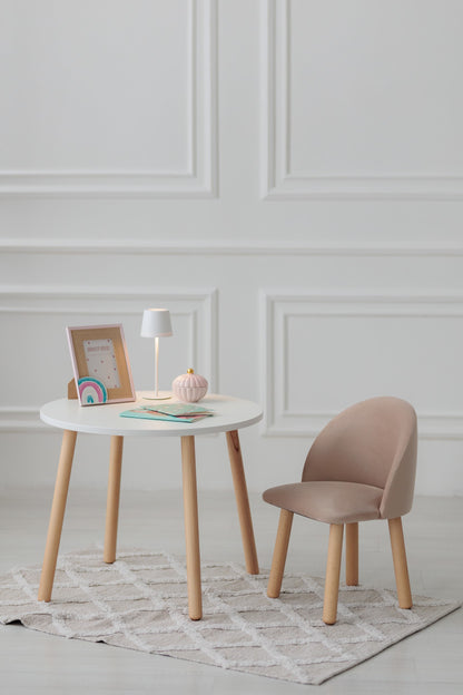 Furniture set: table without drawer and armchair, 3-5 years old, 105-115 cm, Latte