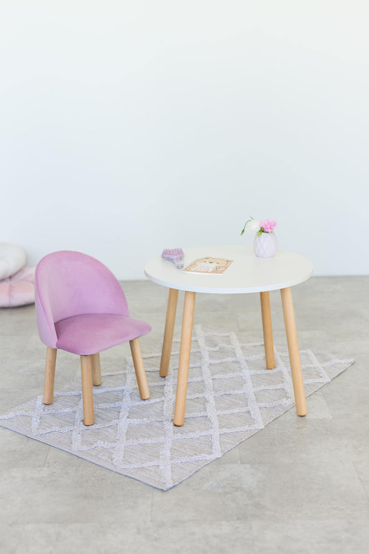 Furniture set: table without drawer and armchair, 3-5 years old, 105-115 cm, Soft pink