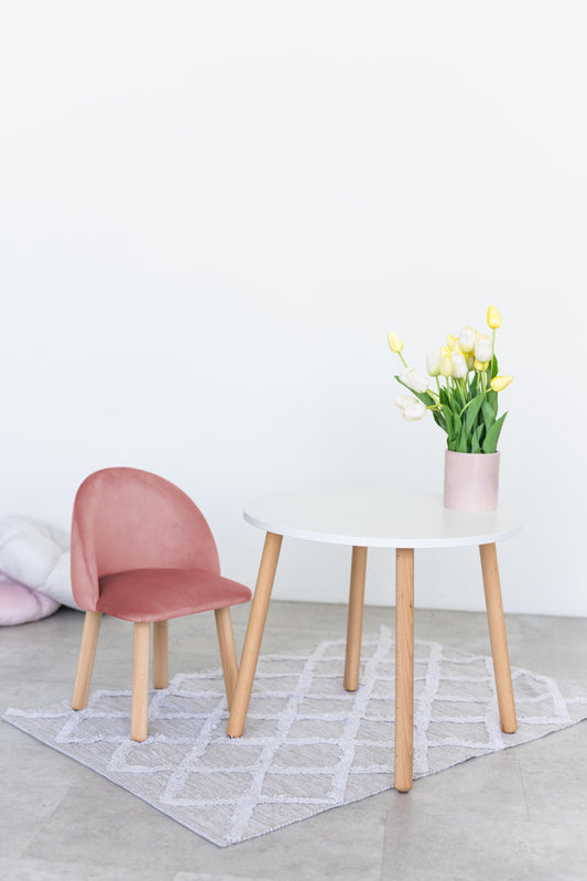 Furniture set: table without drawer and armchair, 3-5 years old, 105-115 cm, Pink