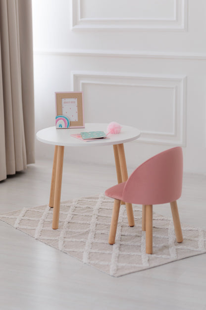 Furniture set: table without drawer and armchair, 5-7 years old, 115-125 cm, Pink