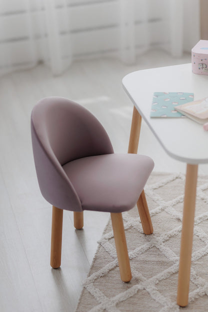 Furniture set: rectangular table without drawer and armchair, 2-4 years old, 90-105 cm, Lilac