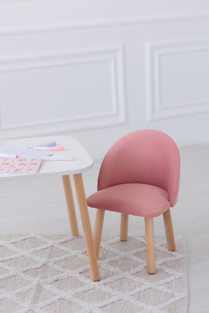 Furniture set: rectangular table without drawer and armchair, 2-4 years old, 90-105 cm, Pink