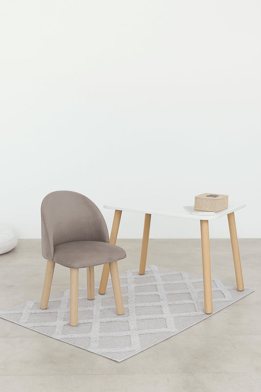 Furniture set: rectangular table without drawer and armchair, 3-5 years old, 105-115 cm, Cappuccino
