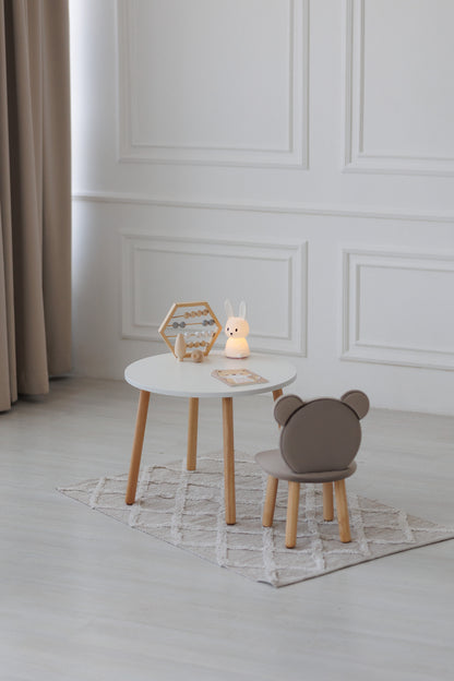Furniture set: table without drawer and chair Bear, 5-7 years old, 115-125 cm, Cappuccino