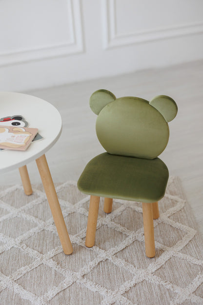 Furniture set: table without drawer and chair Bear, 3-5 years old, 105-115 cm, Olive