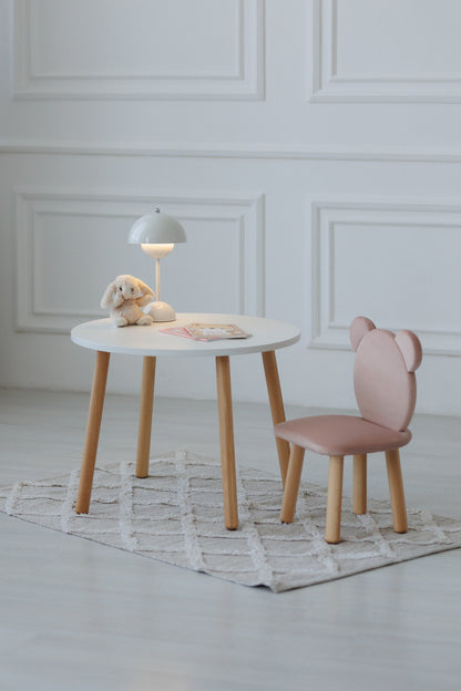 Furniture set: table without drawer and chair Bear, 3-5 years old, 105-115 cm, Powdered