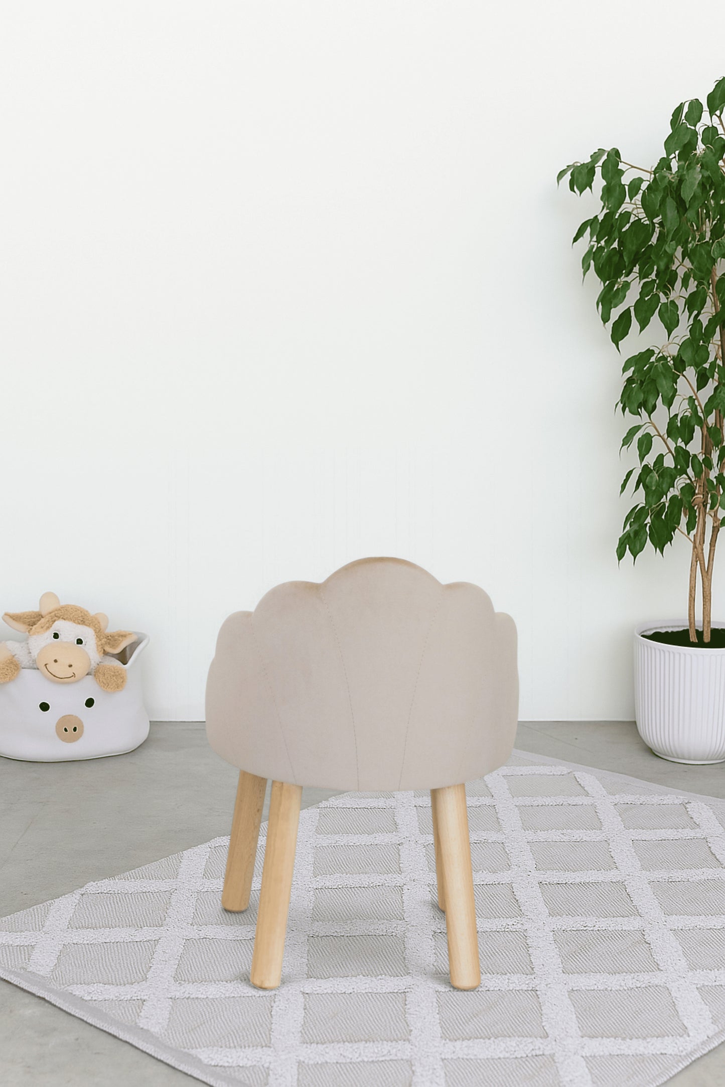 Children's armchair Seashell, 2-4 years old, 90-105 cm, Latte