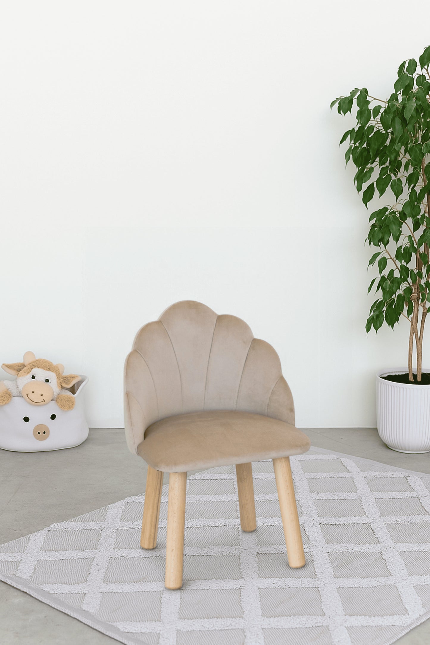 Fotel dziecięcy Seashell, 2-4 lata, 90-105 cm, Latte