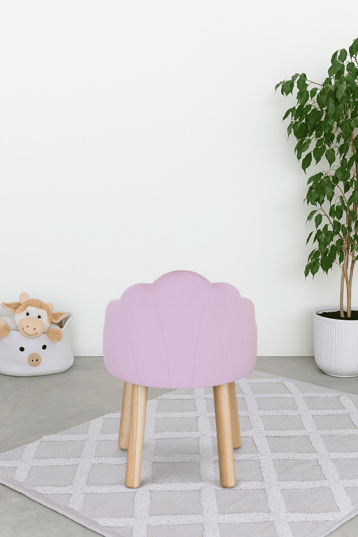 Children's armchair Seashell, 2-4 years old, 90-105 cm, Soft pink