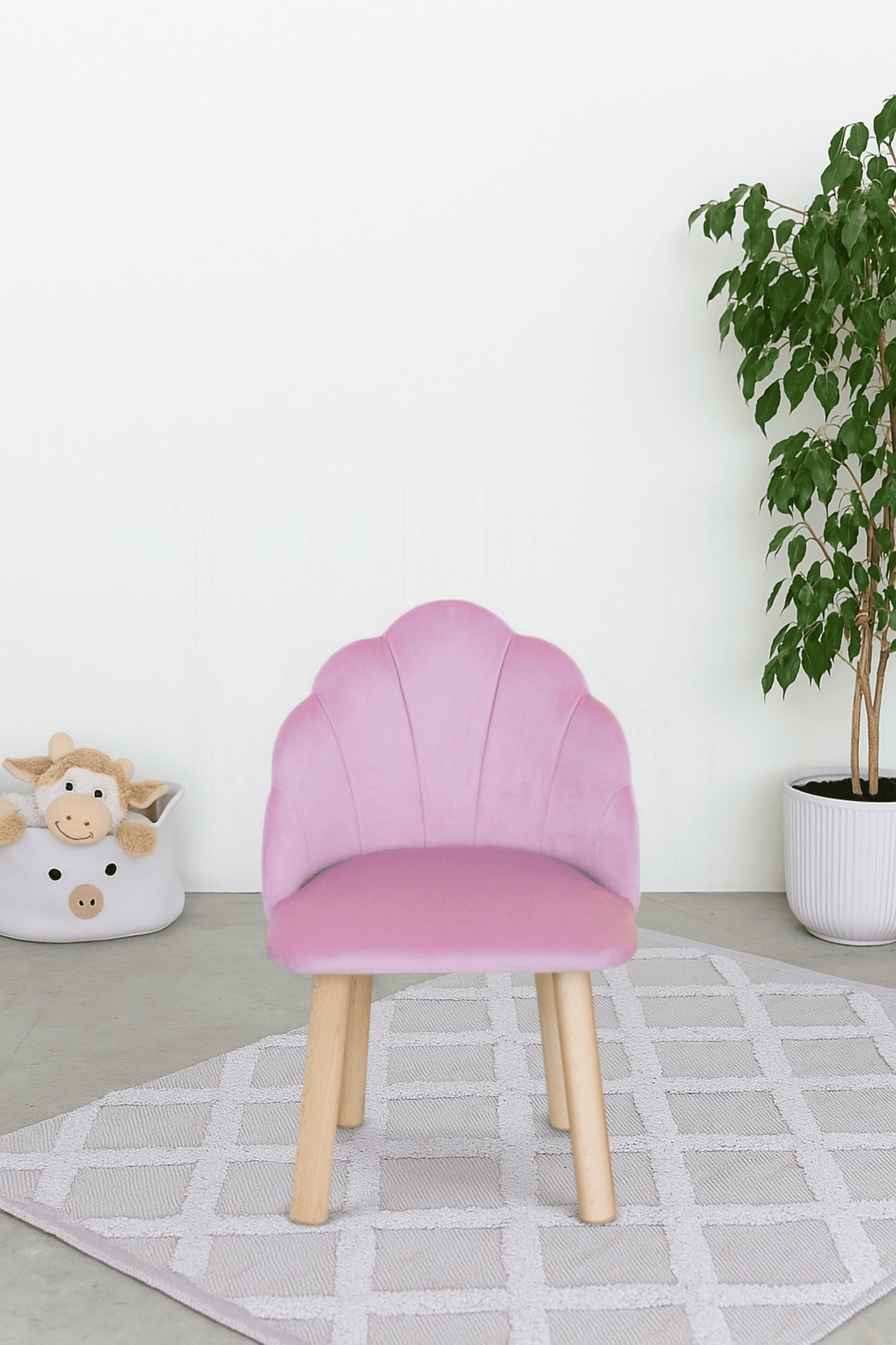 Children's armchair Seashell, 2-4 years old, 90-105 cm, Soft pink