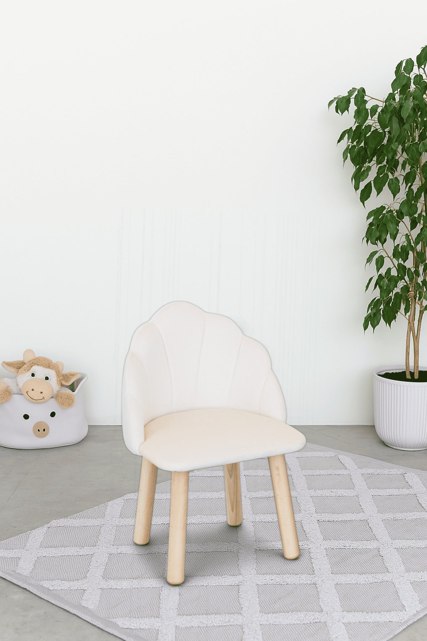 Children's armchair Seashell, 5-7 years old, 115-125 cm, Milk