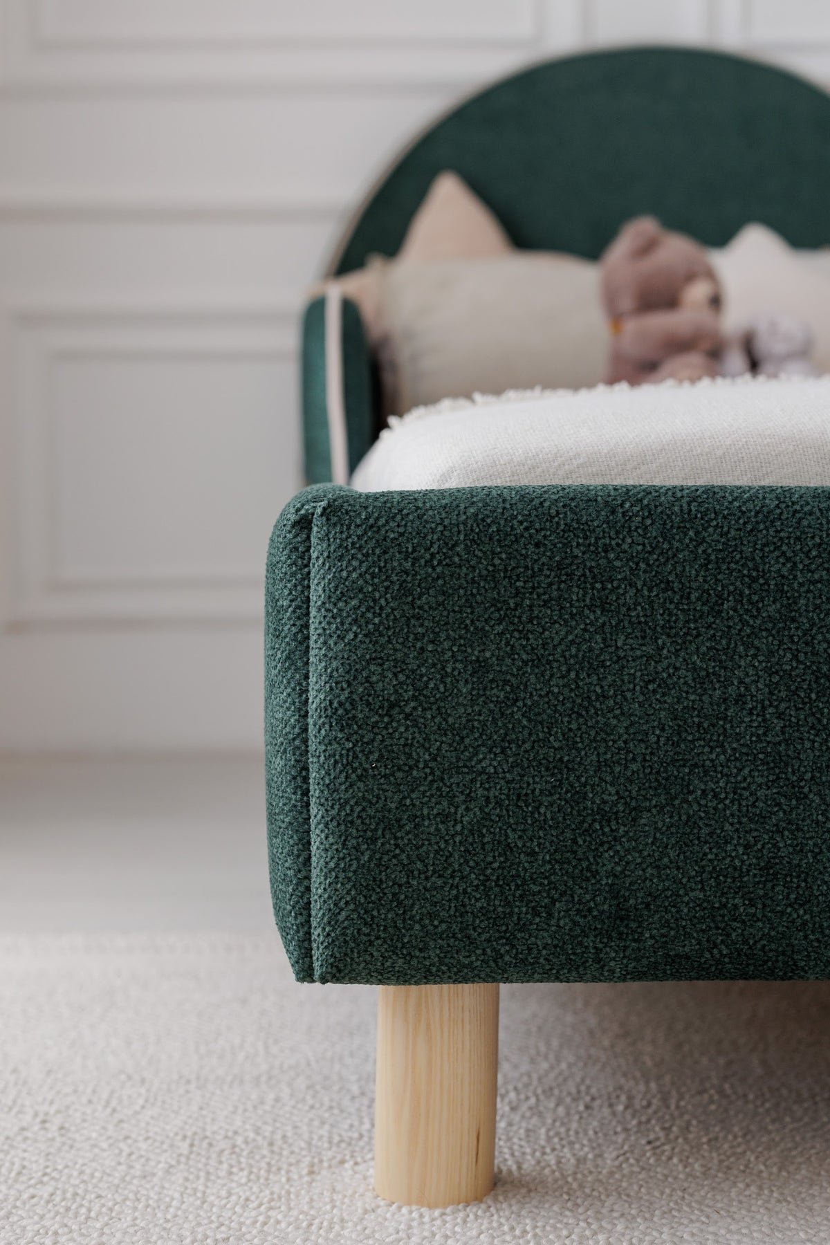 Kinderbed Maan, afmetingen 90x200 cm, met uitvalbescherming, Smaragd met structuur — aanzicht 8