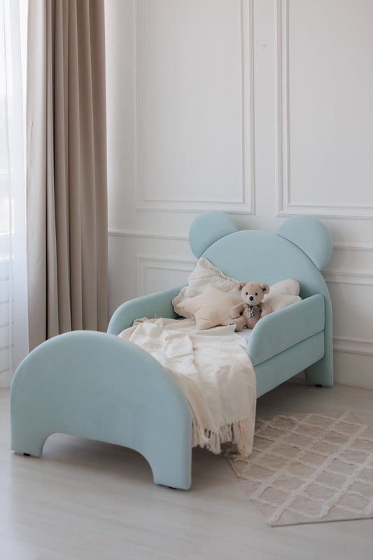 Children's bed Bear, size 80x160 cm, Aquamarine