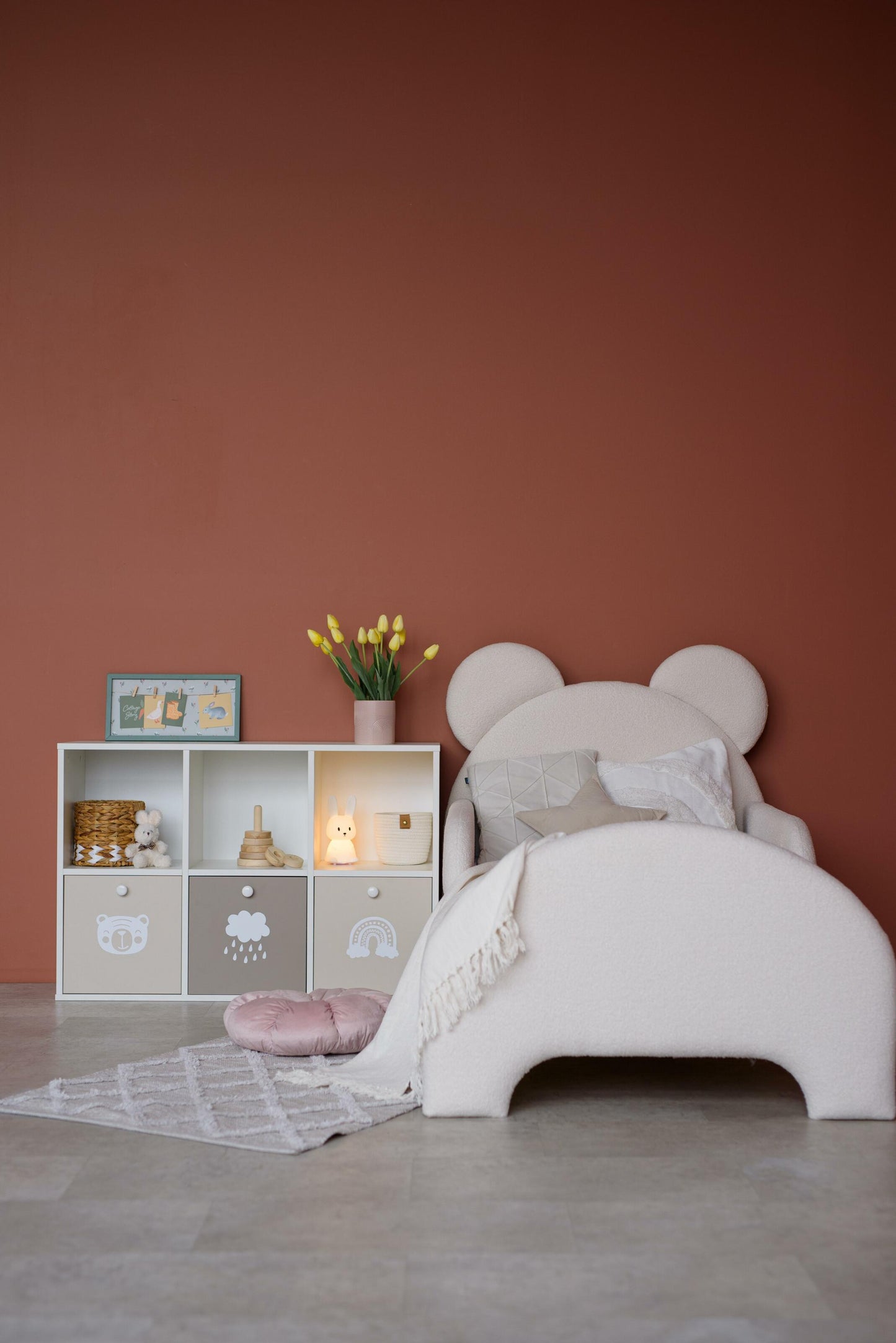 Children's bed Bear, size 80x190 cm, Bukle Milk