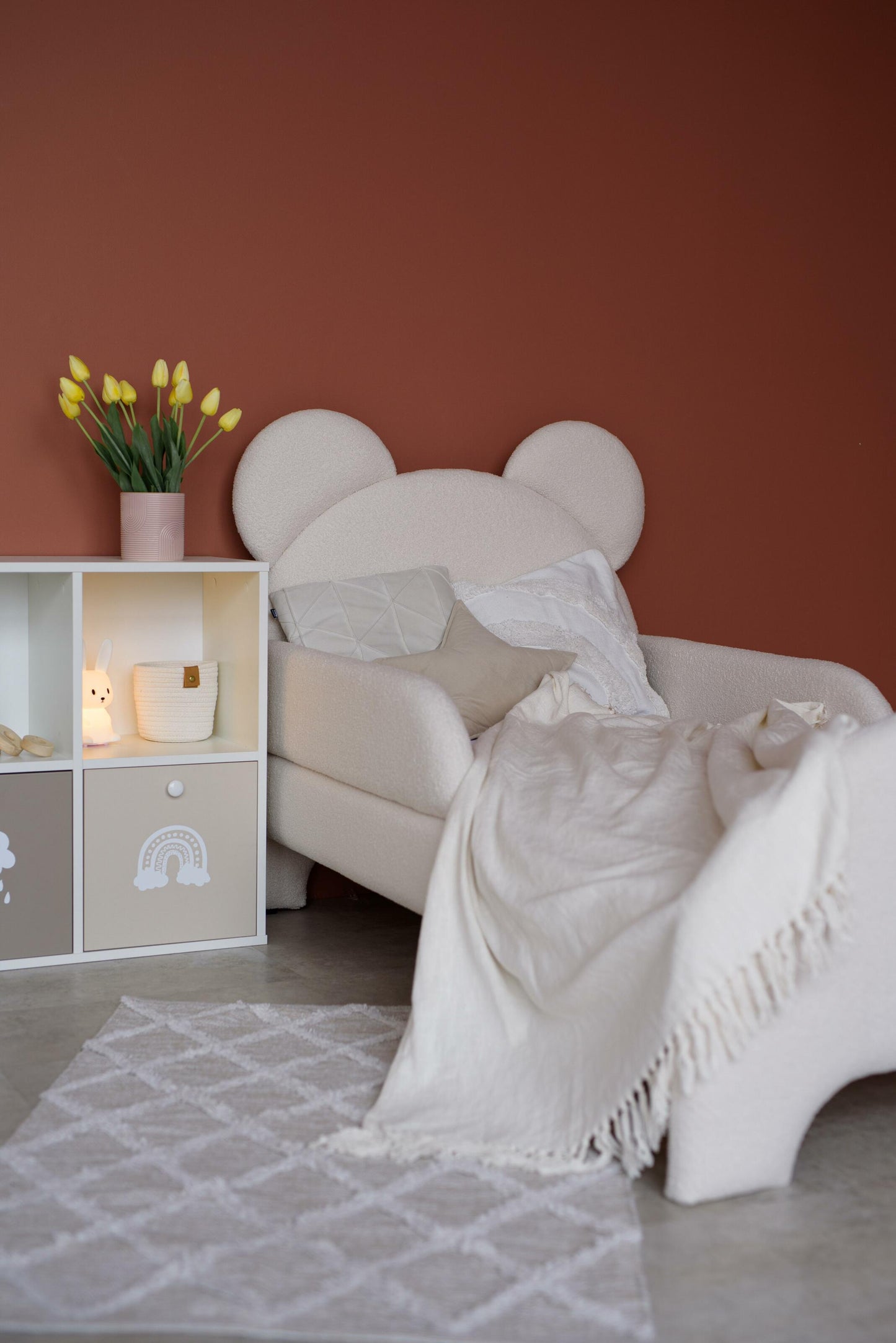 Children's bed Bear, size 80x200 cm, Bukle Milk