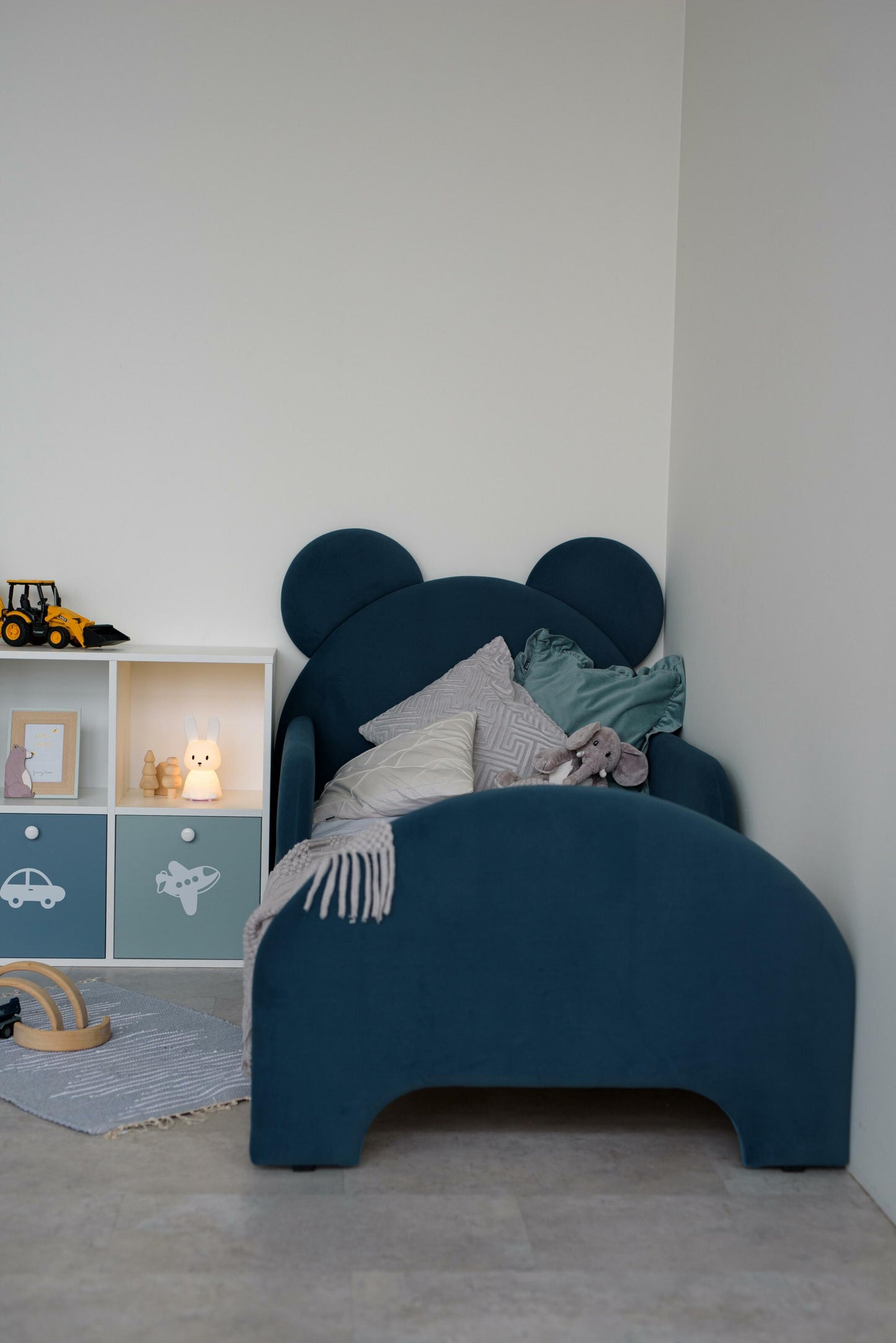 Children's bed Bear, size 90x190 cm, Deep blue