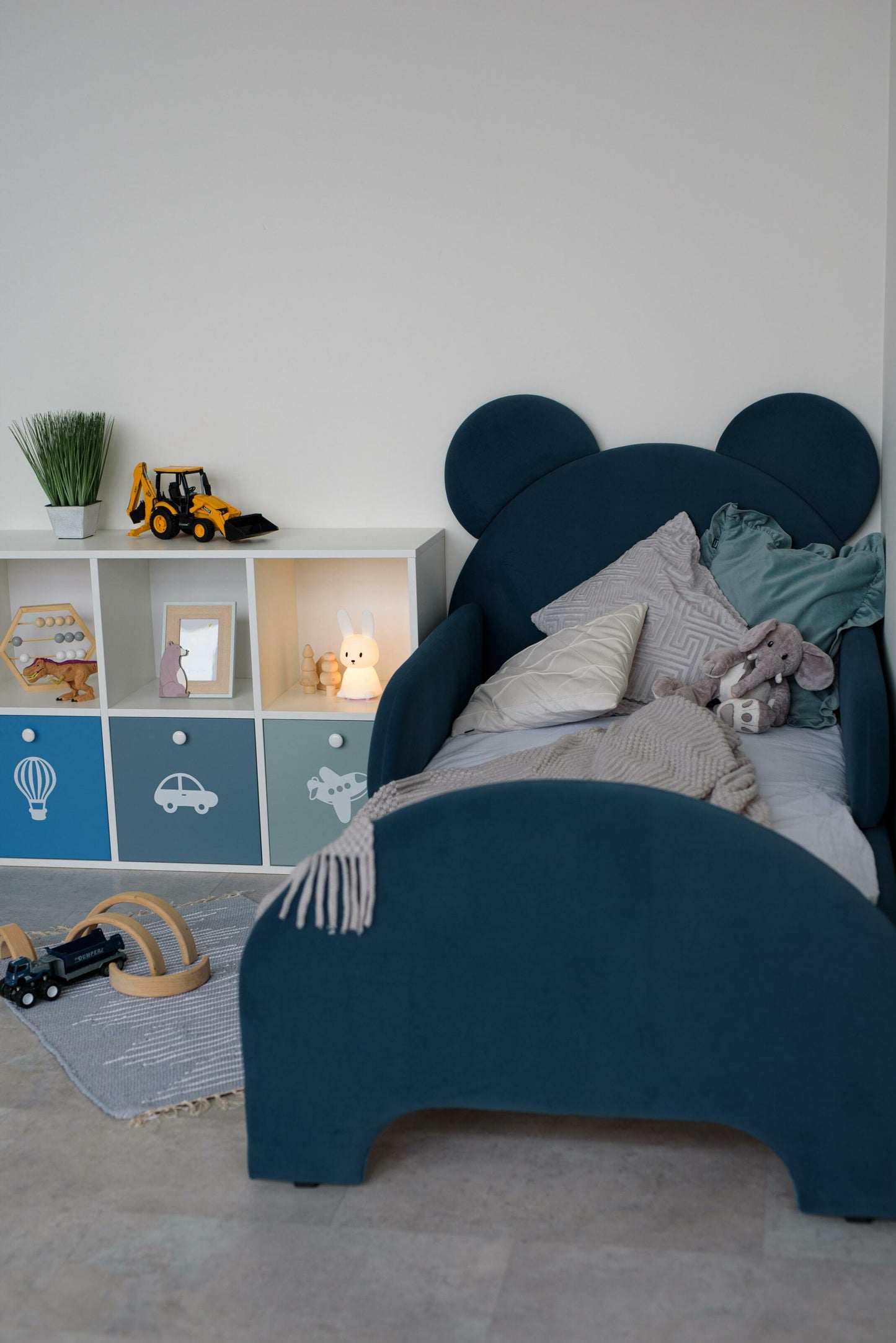 Children's bed Bear, size 90x190 cm, Deep blue