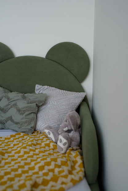Children's bed Bear, size 80x200 cm, Forest green