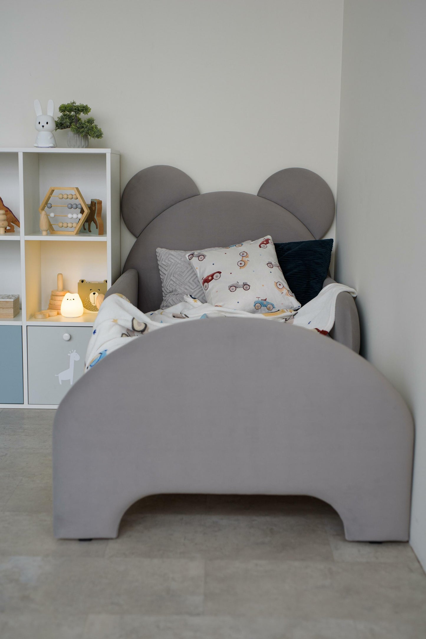 Children's bed Bear, size 80x200 cm, Deep gray