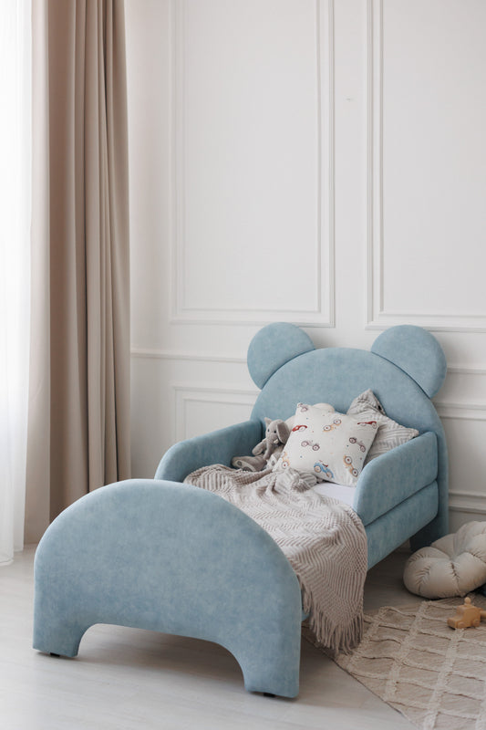 Children's bed Bear, size 80x190 cm, Sky Blue