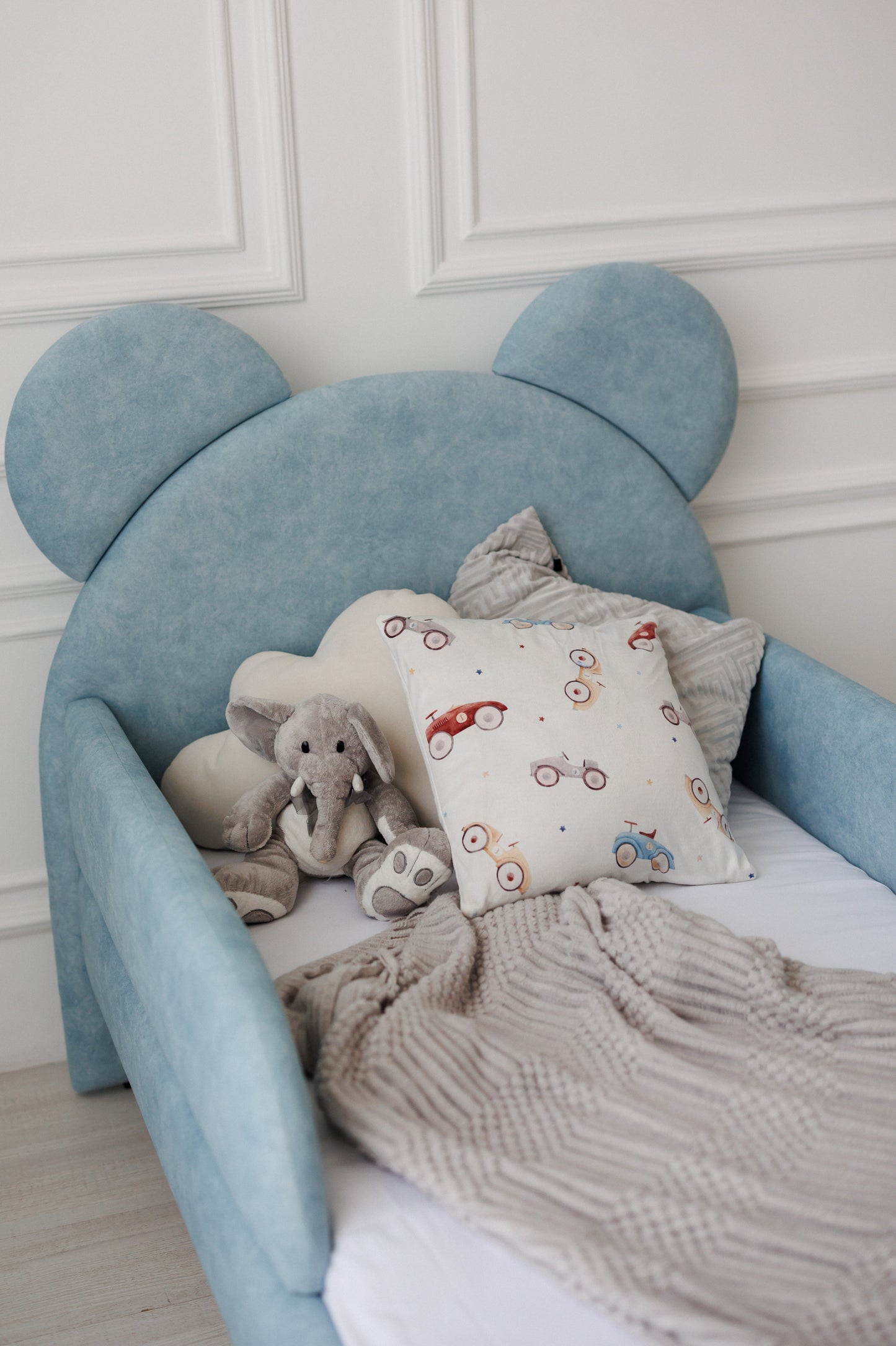 Children's bed Bear, size 80x200 cm, Sky Blue