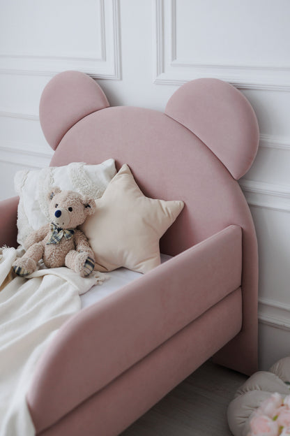 Children's bed Bear, size 80x160 cm, Soft Pink
