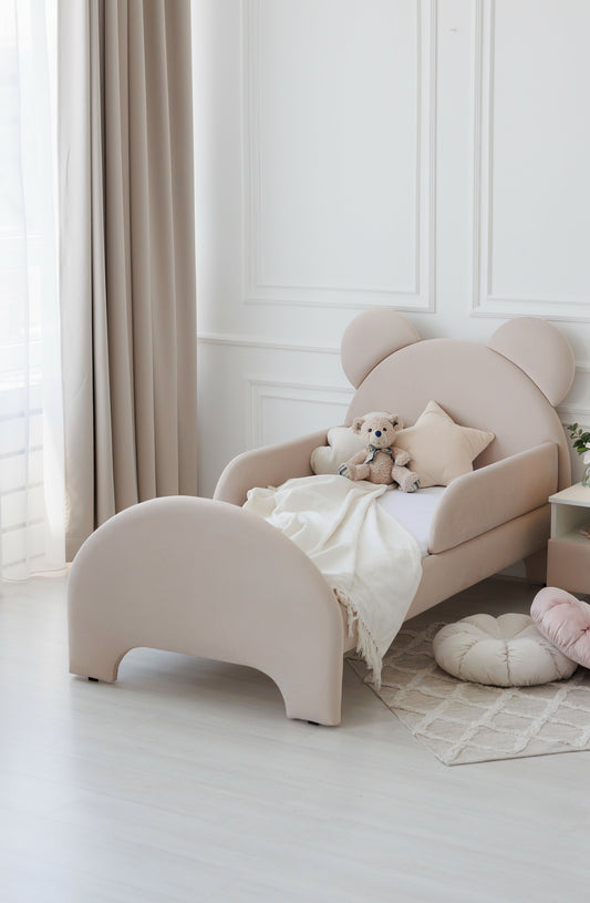 Children's bed Bear, size 90x200 cm, Beige Light