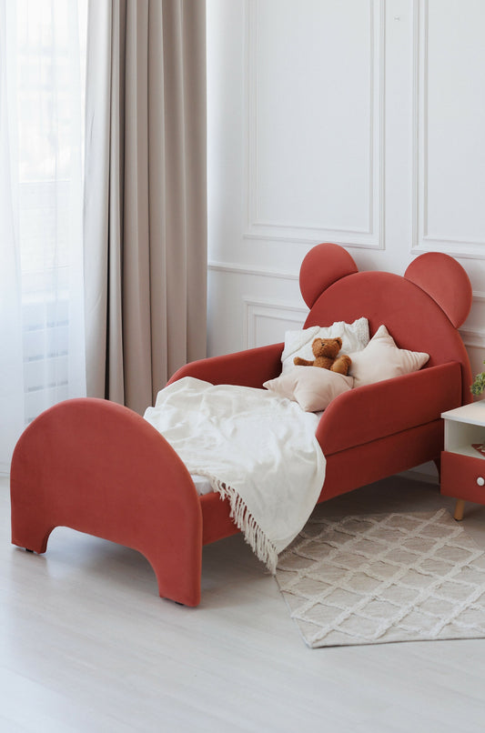 Children's bed Bear, size 80x190 cm, Terracotta