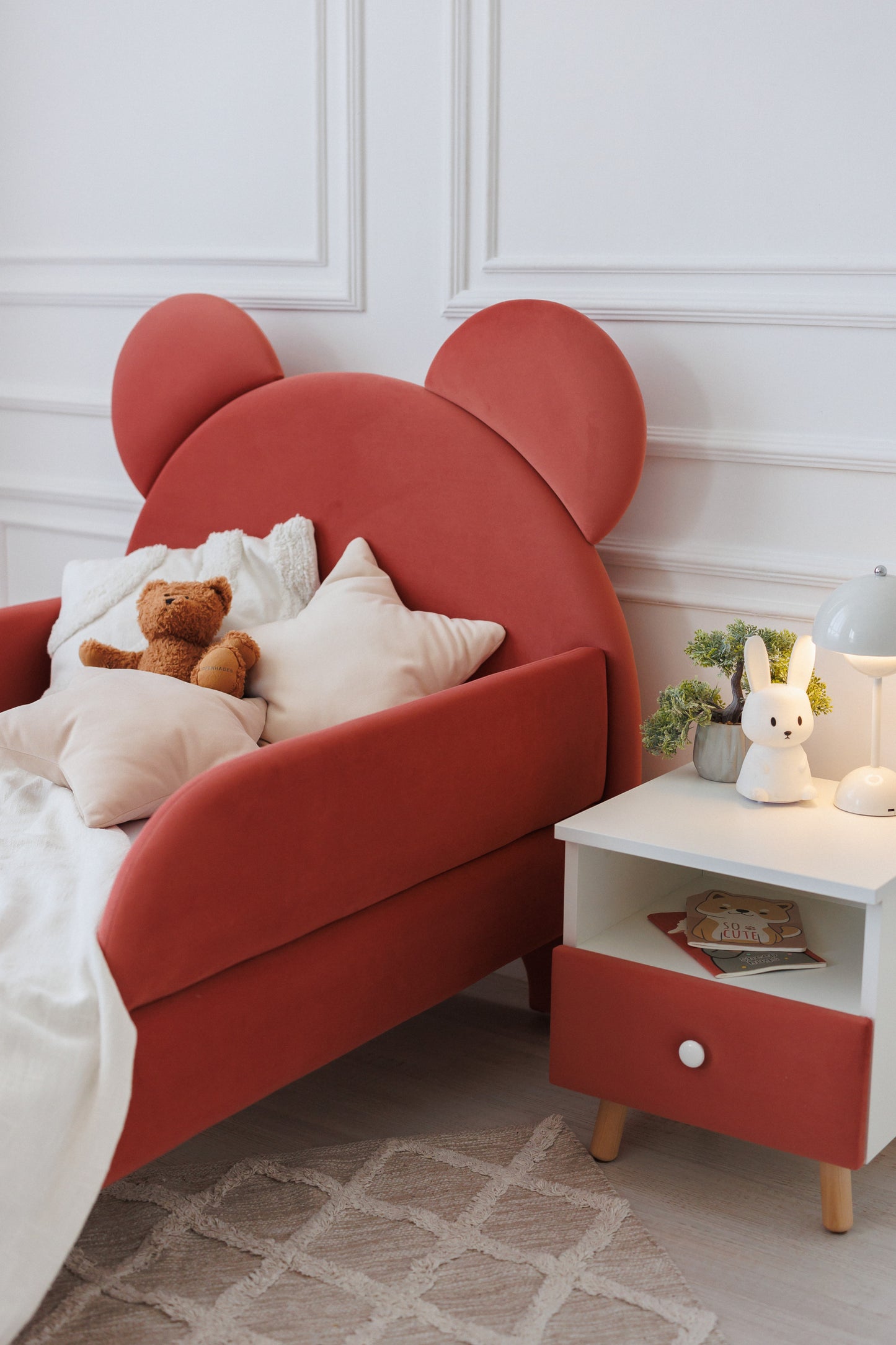 Children's bed Bear, size 80x200 cm, Terracotta