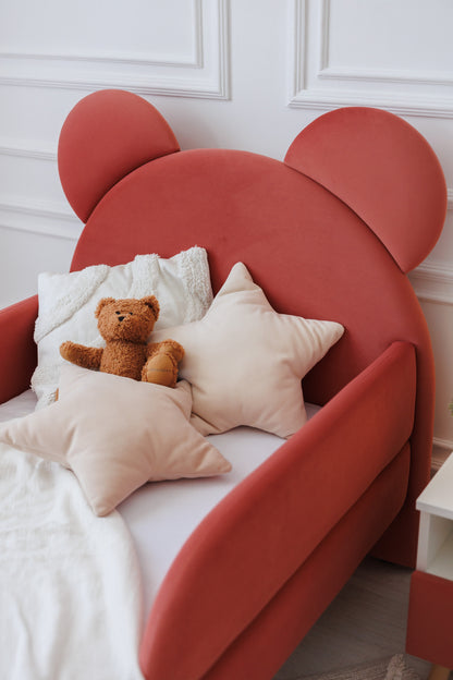 Children's bed Bear, size 90x190 cm, Terracotta