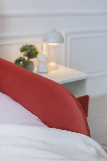 Łóżko dziecięce Miś, wymiary 90x200 cm, Terakotowe