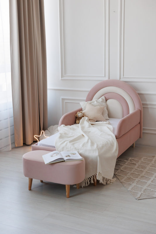 Children's bed Rainbow, size 80x160 cm, Peach and Milk