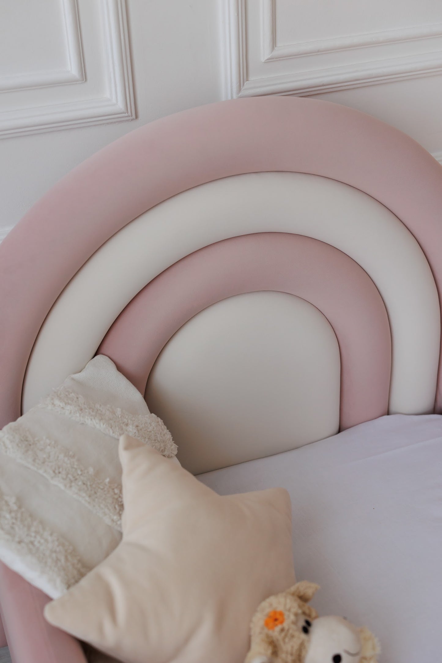 Children's bed Rainbow, size 80x200 cm, Peach and Milk