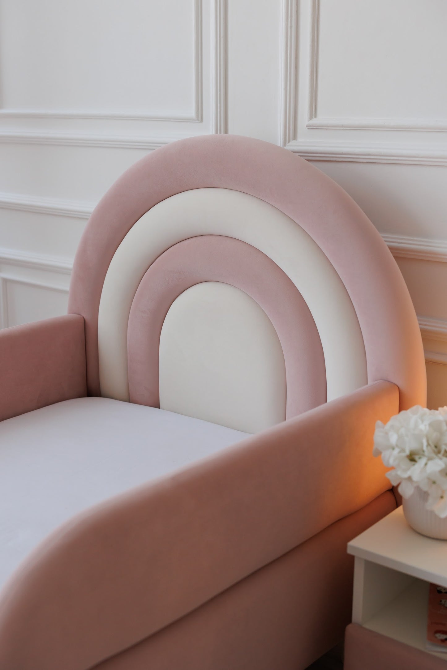 Children's bed Rainbow, size 80x200 cm, Peach and Milk