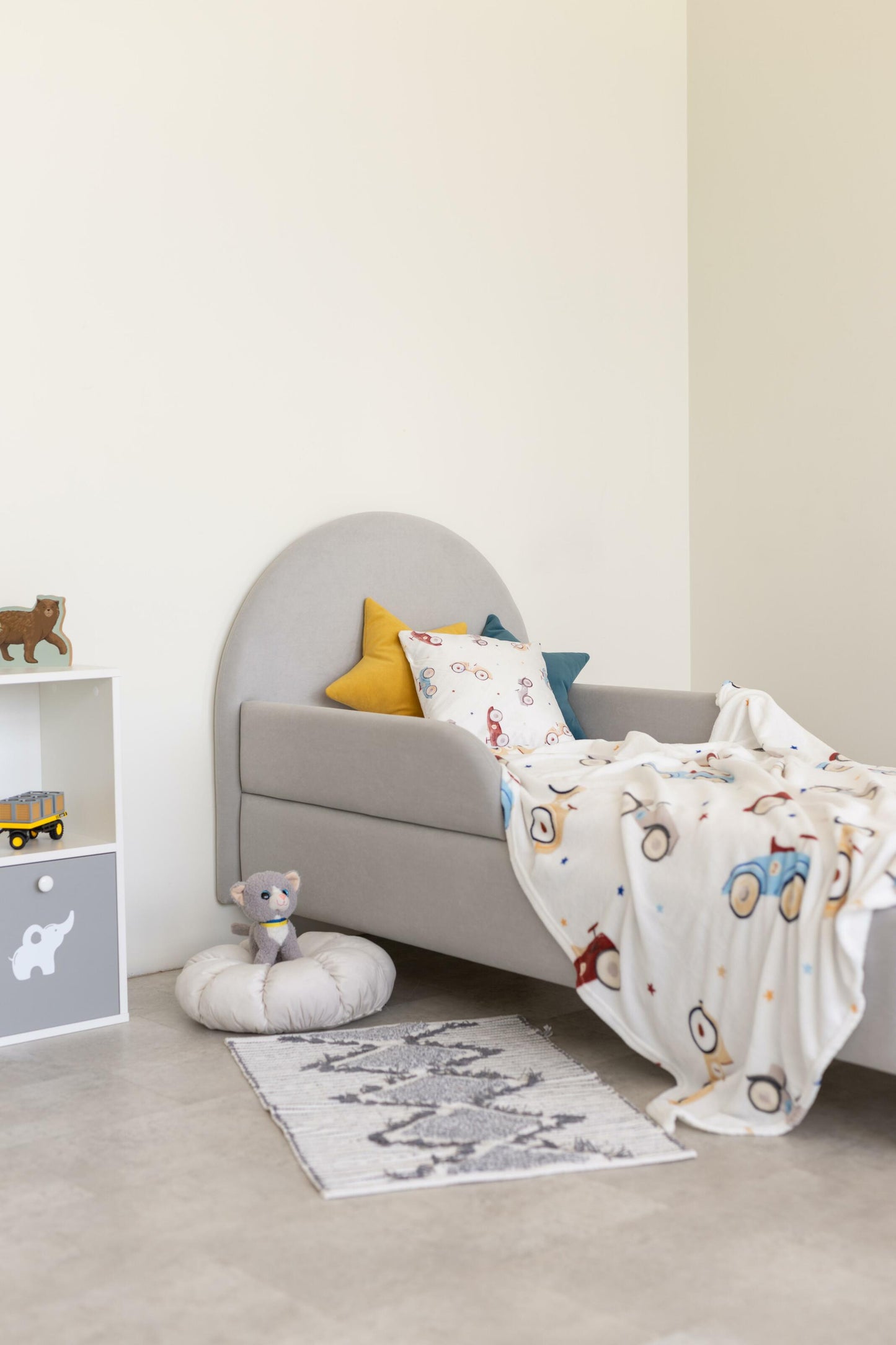 Children's bed Moon, size 80x190 cm, Gray