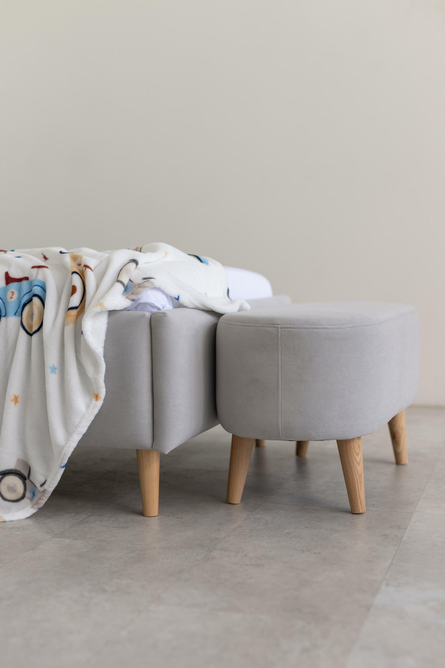 Children's bed Moon, size 80x200 cm, Gray