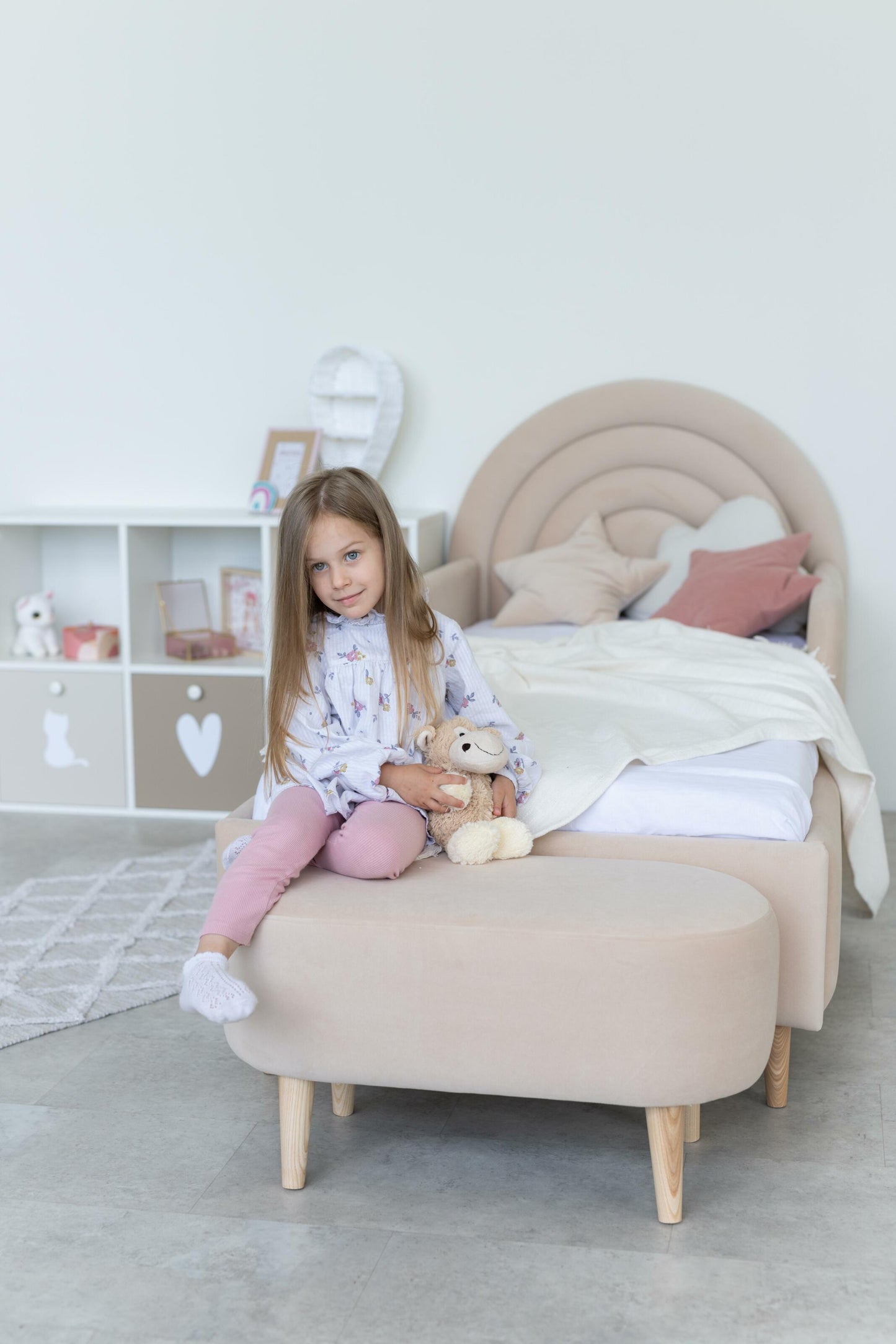 Children's bed Rainbow, size 80x190 cm, Creamy
