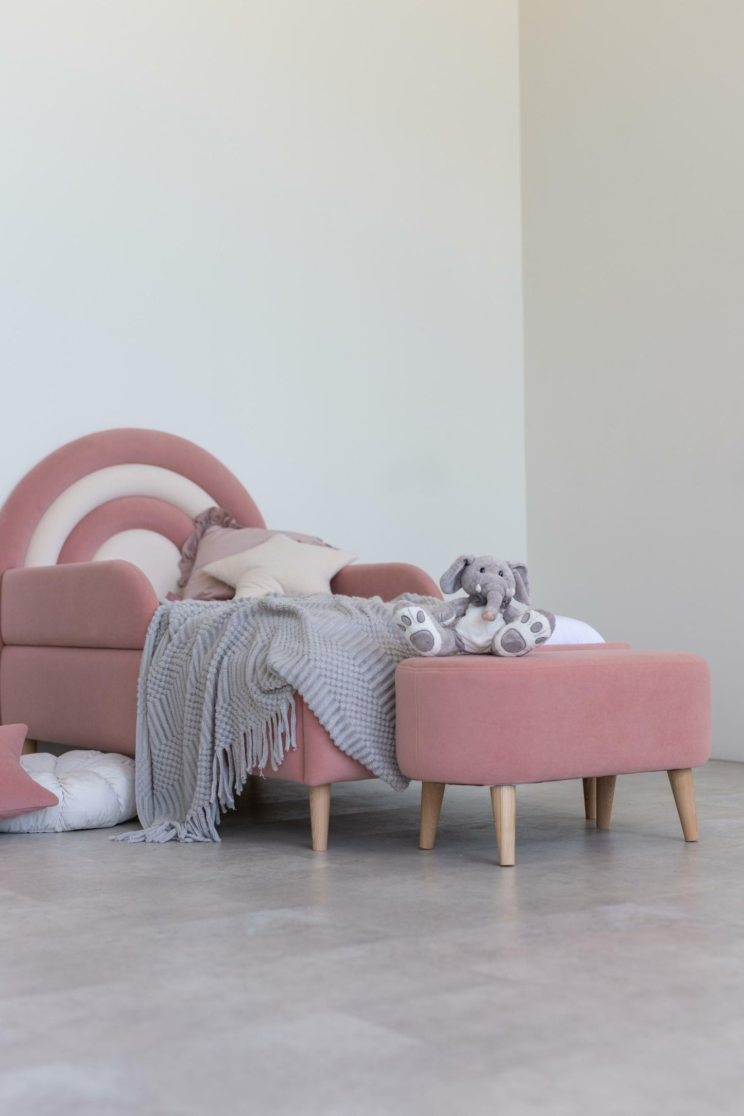 Children's bed Rainbow, size 80x190 cm, Pink; Milk