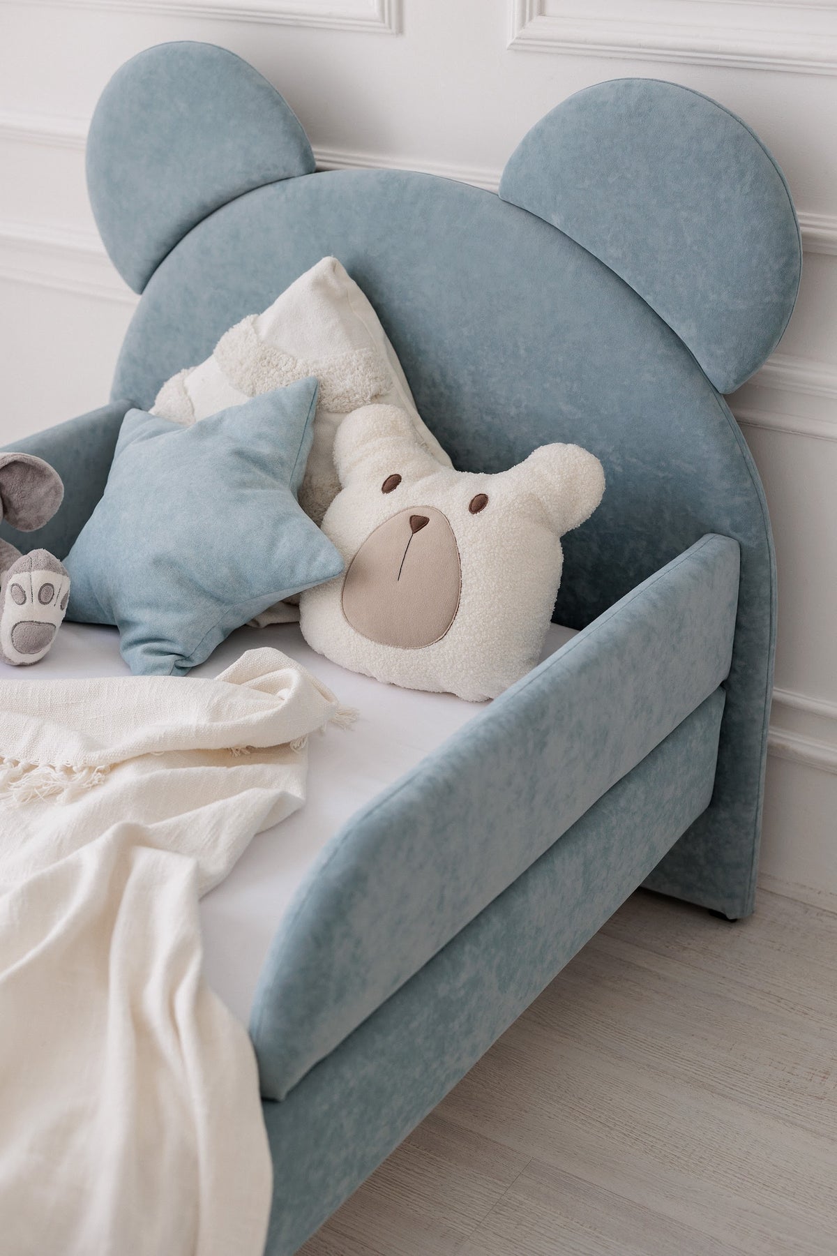Kinderbed met matras Bear Sleep, afmetingen 80x190 cm, Lichtblauw — aanzicht 14