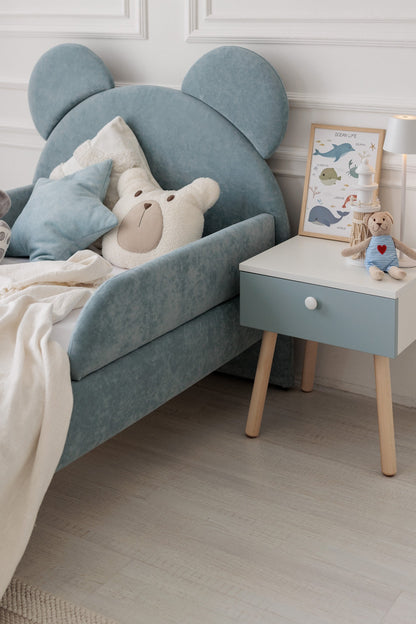 Kinderbed met matras Bear Sleep, afmetingen 80x190 cm, Lichtblauw — aanzicht 13