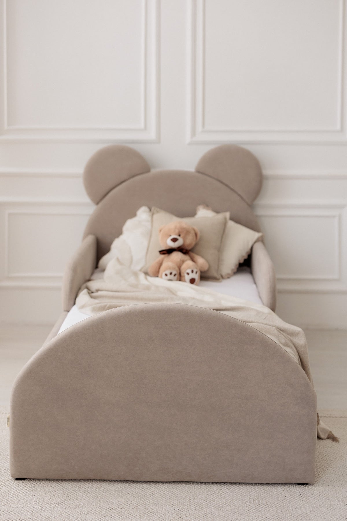 Kinderbed met matras Bear Sleep, afmetingen 80x190 cm, Taupe — aanzicht 20