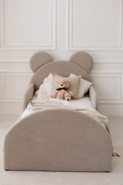 Kinderbed met matras Bear Sleep, afmetingen 80x190 cm, Taupe — aanzicht 20